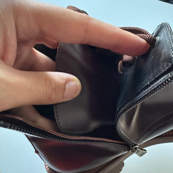 ISAIA NAPOLI Burgundy/Lace Up Anckle Boots Shoes Leather 9 UK / 10 US /  43 EU - Picture 7 of 13